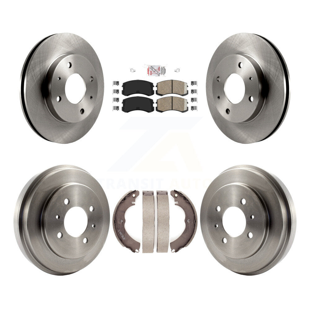 Front Rear Disc Brake Rotors Ceramic Pads And Drum Kit For Mitsubishi Lancer K8A-105069