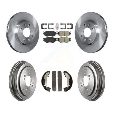 Front Rear Disc Brake Rotors Semi-Metallic Pad & Drum Kit For Hyundai Accent Kia Rio Rio5 K8A-105073