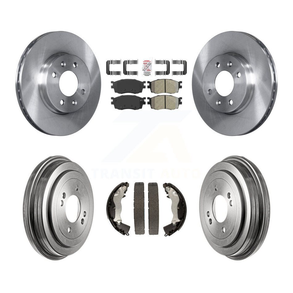 Front Rear Disc Brake Rotors Semi-Metallic Pad & Drum Kit For Hyundai Accent Kia Rio Rio5 K8A-105073
