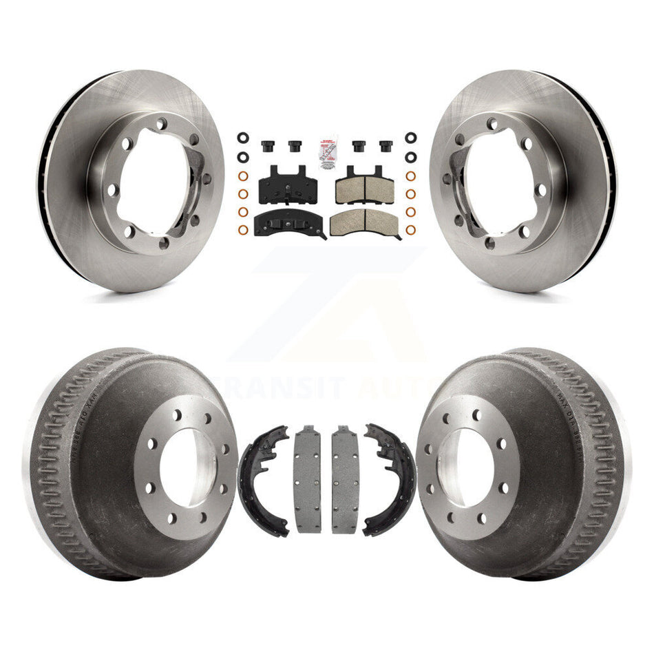 Front Rear Disc Brake Rotors Semi-Metallic Pad Drum Kit For 1988-1989 K3500 GMC Chevrolet K8A-105082