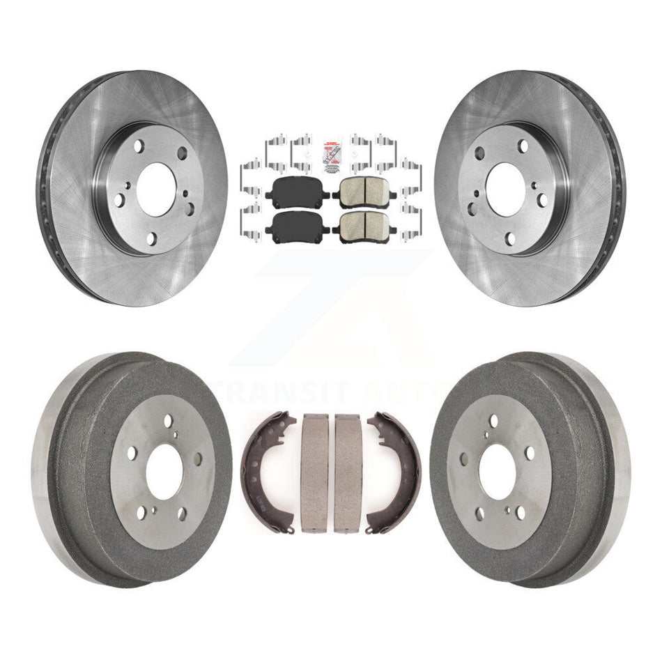 Front Rear Disc Brake Rotors Ceramic Pads And Drum Kit For 1999-2001 Toyota Solara 2.2L K8A-105106