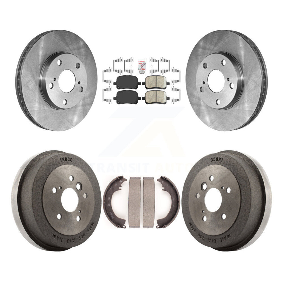 Front Rear Disc Brake Rotors Ceramic Pads And Drum Kit For 2002-2003 Toyota Solara 2.4L K8A-105107