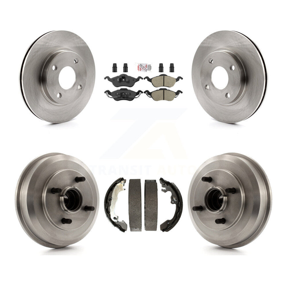 Front Rear Disc Brake Rotors Semi-Metallic Pads And Drum Kit For Ford Focus K8A-105117