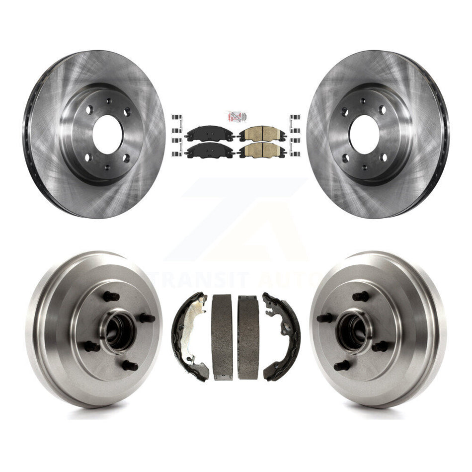 Front Rear Disc Brake Rotors Ceramic Pads And Drum Kit For 2009-2011 Ford Focus K8A-105119