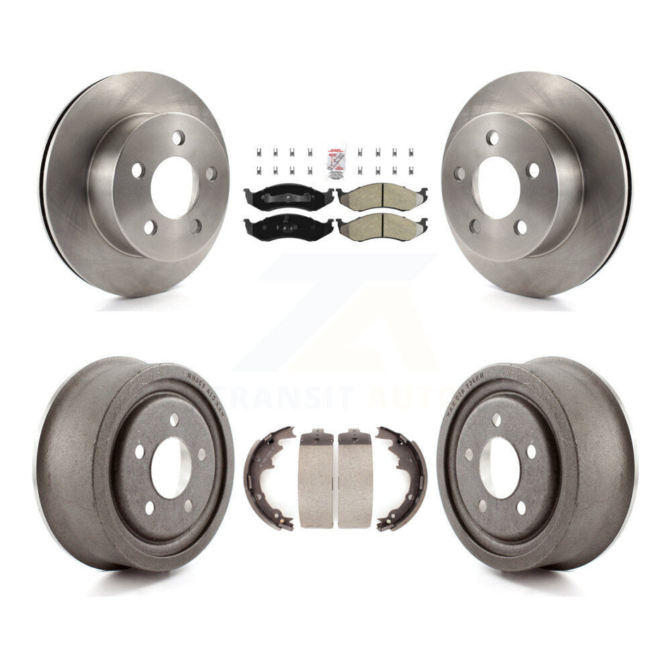 Front Rear Disc Brake Rotors Semi-Metallic Pads And Drum Kit For Jeep Wrangler TJ K8A-105126