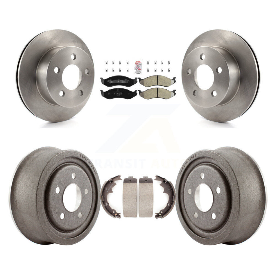 Front Rear Disc Brake Rotors Semi-Metallic Pads And Drum Kit For Jeep Wrangler TJ K8A-105126