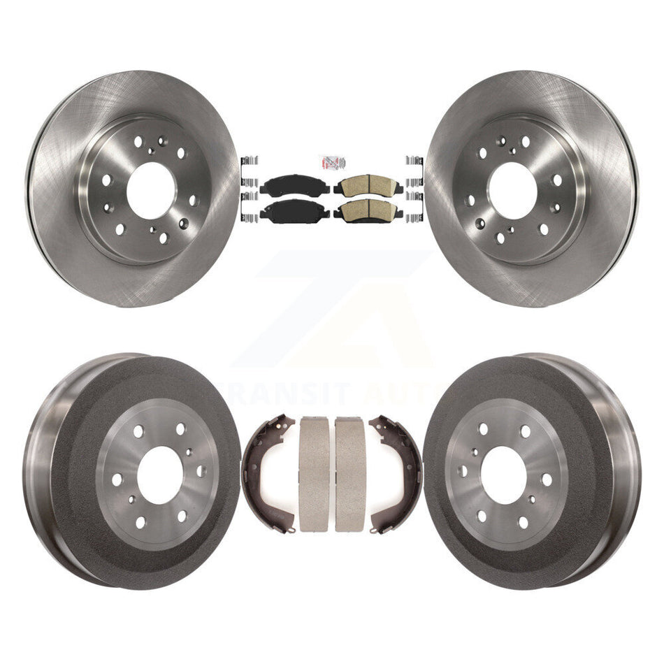 Front Rear Disc Brake Rotors Ceramic Pad Drum Kit For GMC Sierra 1500 Chevrolet Silverado K8A-105128