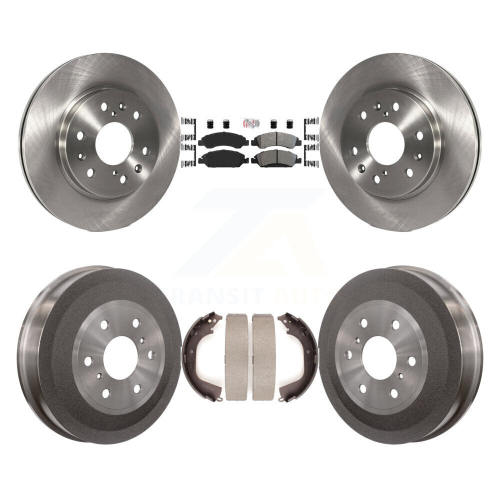 Front Rear Brake Rotor Semi-Metallic Pad Drum Kit For GMC Sierra 1500 Chevrolet Silverado K8A-105129