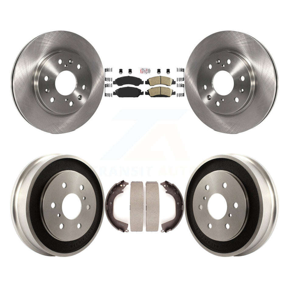 Front Rear Brake Rotors Ceramic Pad Drum Kit For 2008 Chevrolet Silverado 1500 GMC Sierra K8A-105130