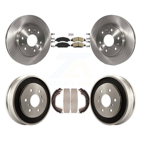 Front Rear Brake Rotors Ceramic Pad Drum Kit For 2008 Chevrolet Silverado 1500 GMC Sierra K8A-105131