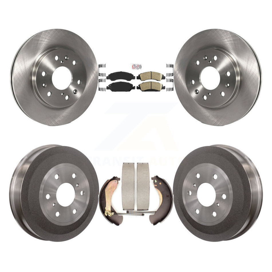 Front Rear Brake Rotors Ceramic Pad Drum Kit For 2009 Chevrolet Silverado 1500 GMC Sierra K8A-105137