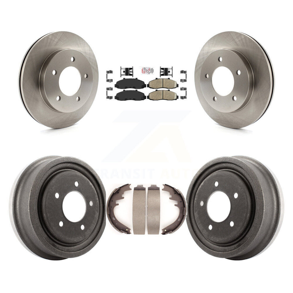 Front Rear Disc Brake Rotors Ceramic Pads And Drum Kit For Ford F-150 4WD K8A-105145