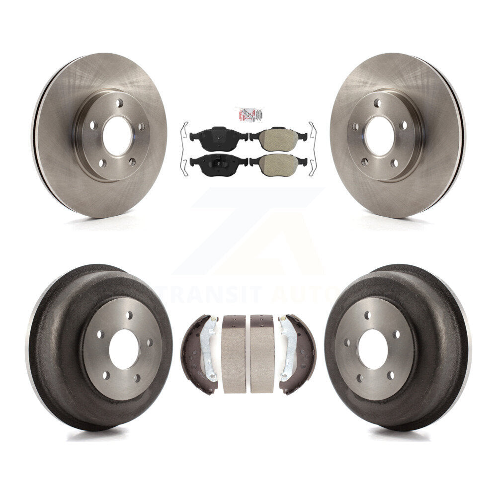 Front Rear Disc Brake Rotor Semi-Metallic Pad Drum Kit For 2010-2013 Ford Transit Connect K8A-105147