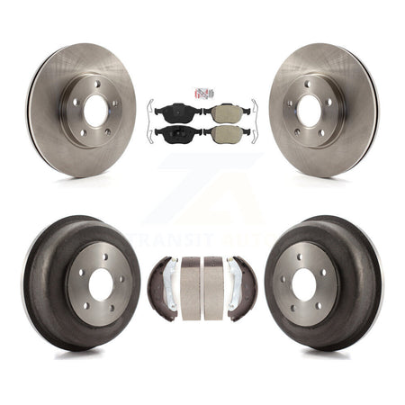 Front Rear Disc Brake Rotor Semi-Metallic Pad Drum Kit For 2010-2013 Ford Transit Connect K8A-105147