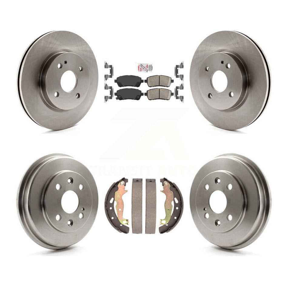 Front Rear Disc Brake Rotors Ceramic Pads And Drum Kit For 2011-2014 Mazda 2 K8A-105163