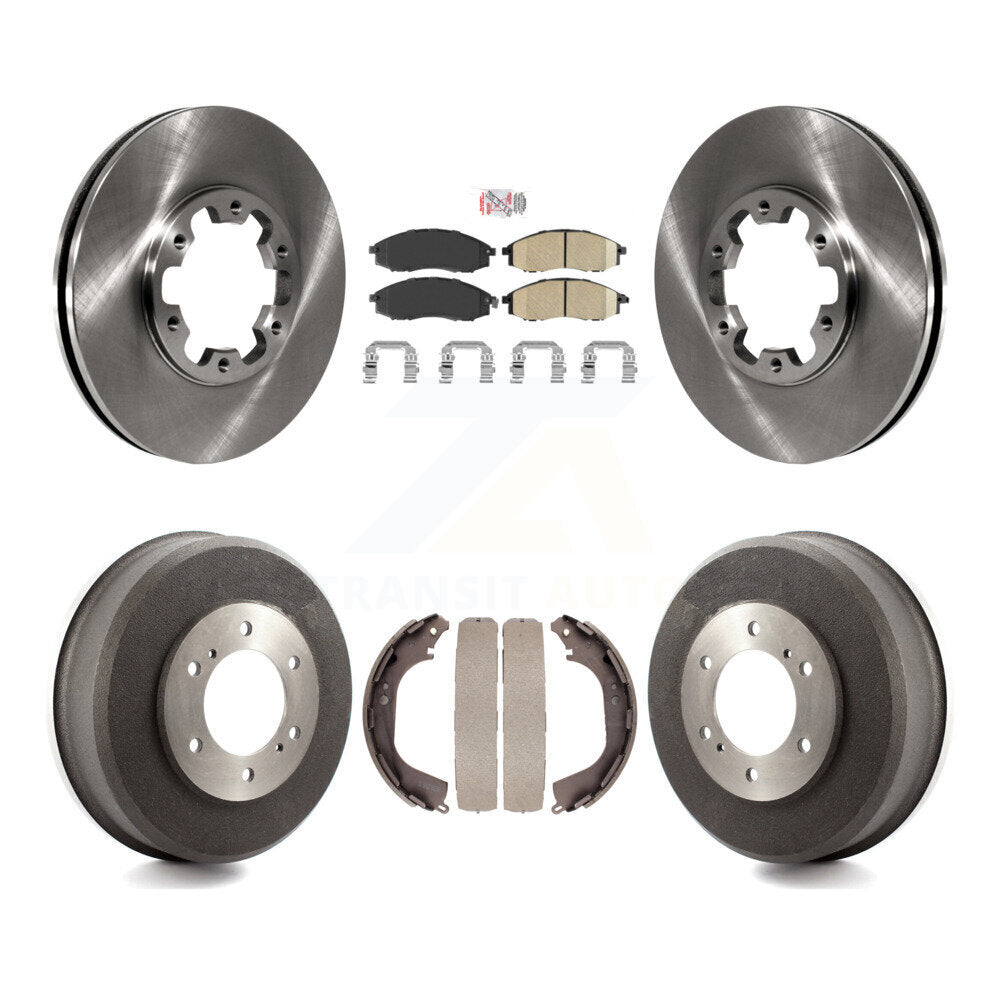 Front Rear Disc Brake Rotors Ceramic Pads And Drum Kit For Nissan Xterra Frontier K8A-105164