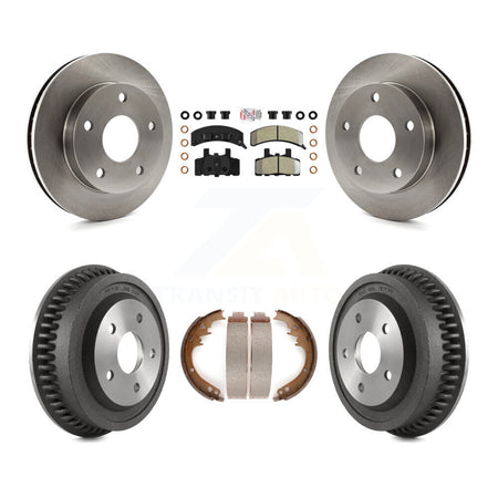 Front Rear Disc Brake Rotor Semi-Metallic Pad & Drum Kit For 1994-1999 Dodge Ram 1500 4WD K8A-105173