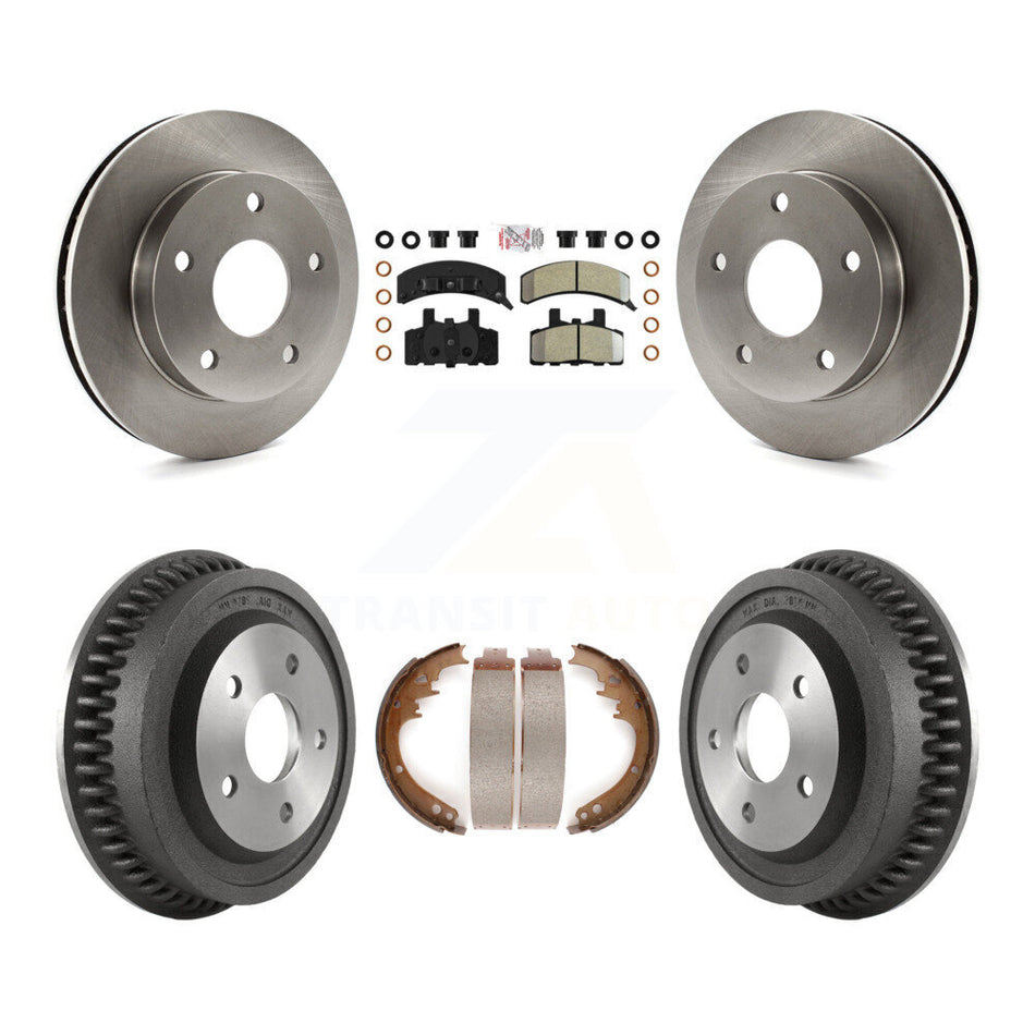 Front Rear Disc Brake Rotor Semi-Metallic Pad & Drum Kit For 1994-1999 Dodge Ram 1500 4WD K8A-105173
