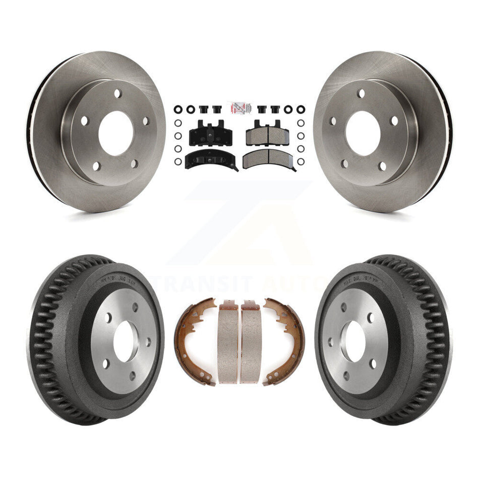 Front Rear Disc Brake Rotor Semi-Metallic Pad & Drum Kit For 1994-1999 Dodge Ram 1500 4WD K8A-105174