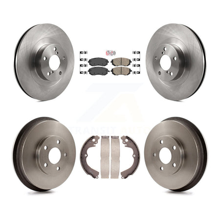 Front Rear Disc Brake Rotors Ceramic Pads And Drum Kit For Subaru Forester Impreza K8A-105176