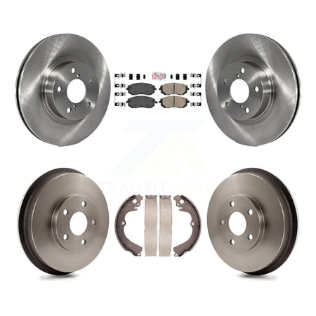 Front Rear Brake Rotors Ceramic Pad & Drum Kit For 2002-2003 Subaru Impreza Outback RS TS K8A-105177