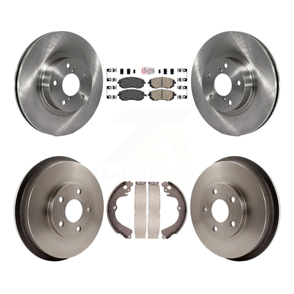 Front Rear Brake Rotors Ceramic Pad & Drum Kit For 2002-2003 Subaru Impreza Outback RS TS K8A-105177