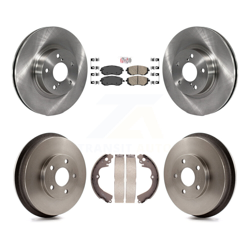 Front Rear Brake Rotors Ceramic Pad & Drum Kit For 2002-2003 Subaru Impreza Outback RS TS K8A-105178