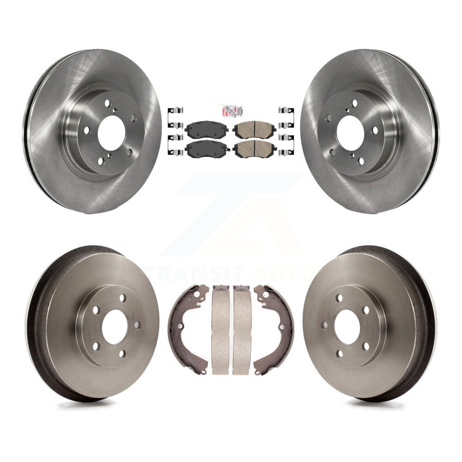 Front Rear Brake Rotors Ceramic Pad & Drum Kit For 2002-2003 Subaru Impreza Outback RS TS K8A-105178