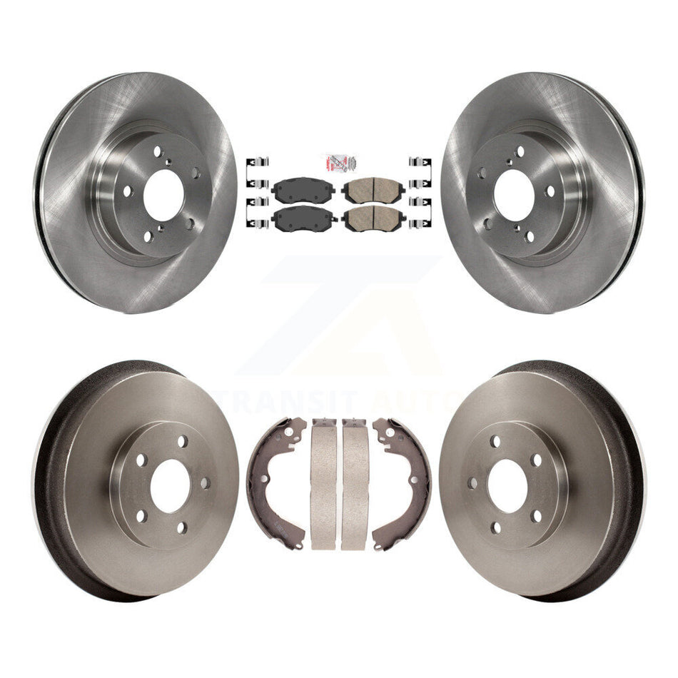 Front Rear Brake Rotors Ceramic Pad & Drum Kit For 2002-2003 Subaru Impreza Outback RS TS K8A-105178