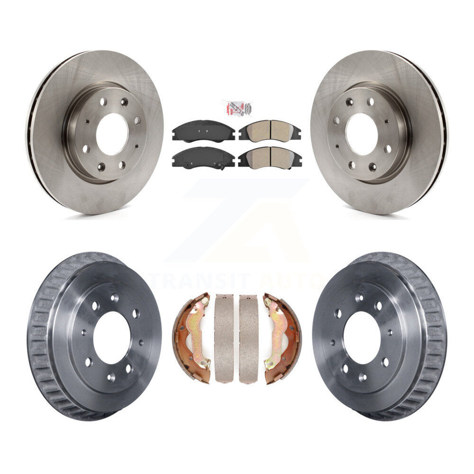Front Rear Disc Brake Rotors Semi-Metallic Pads And Drum Kit For 2007-2009 Kia Spectra K8A-105182