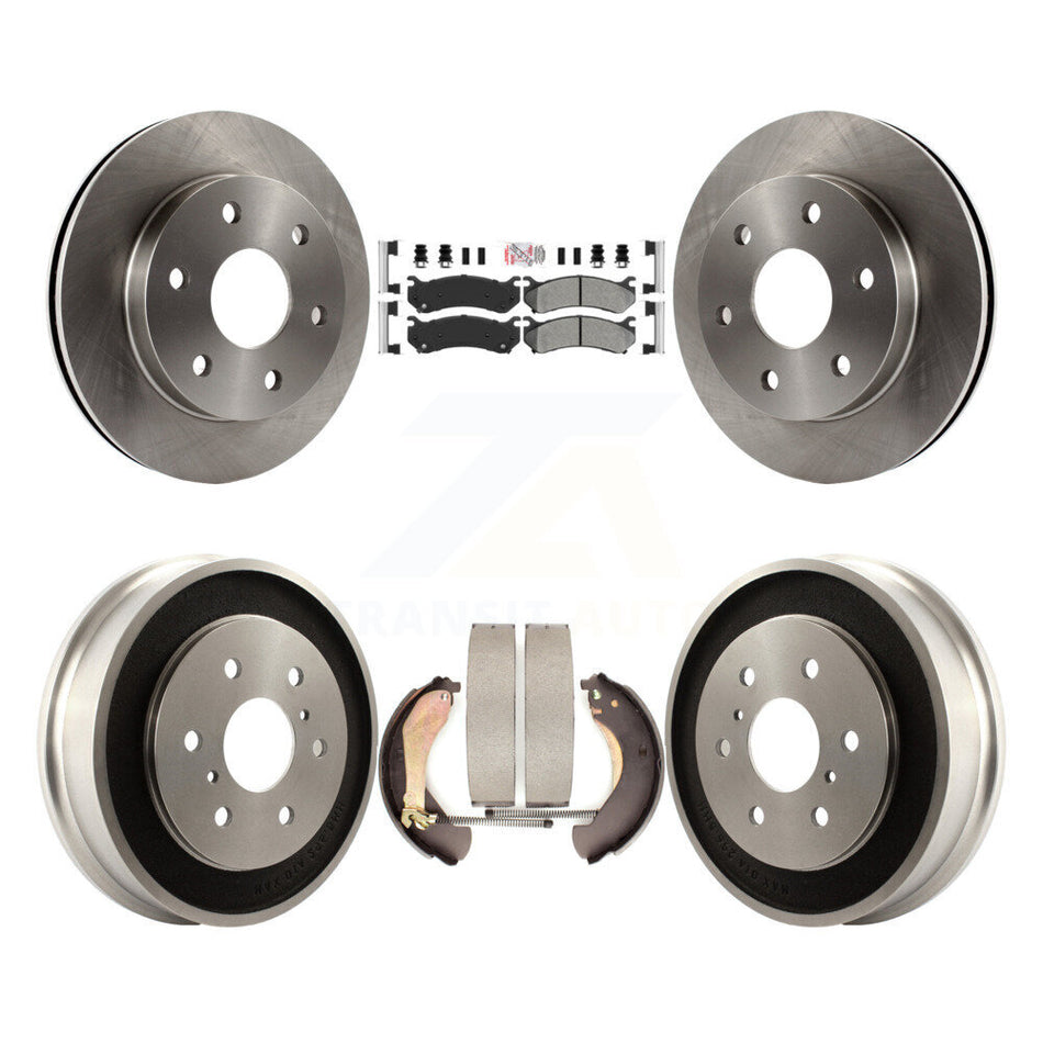 Front Rear Brake Rotor Semi-Metallic Pad Drum Kit For Chevrolet Silverado 1500 GMC Sierra K8A-105184