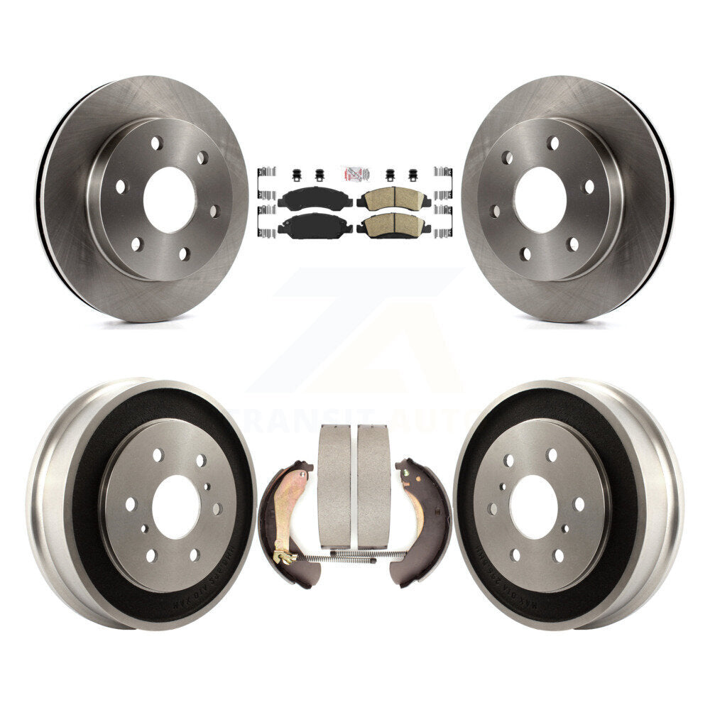 Front Rear Brake Rotor Ceramic Pad And Drum Kit For 2007 GMC Sierra 1500 Disc rear brakes K8A-105191