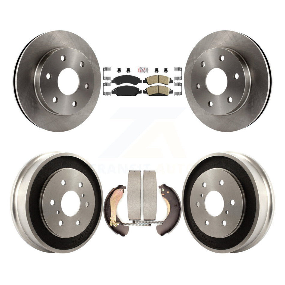 Front Rear Brake Rotor Ceramic Pad And Drum Kit For 2007 GMC Sierra 1500 Disc rear brakes K8A-105191