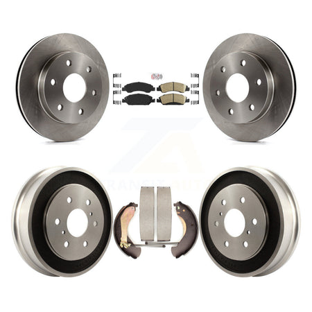 Front Rear Brake Rotor Ceramic Pad And Drum Kit For 2007 GMC Sierra 1500 Disc rear brakes K8A-105192