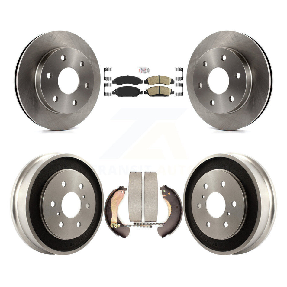 Front Rear Brake Rotor Ceramic Pad And Drum Kit For 2007 GMC Sierra 1500 Disc rear brakes K8A-105192