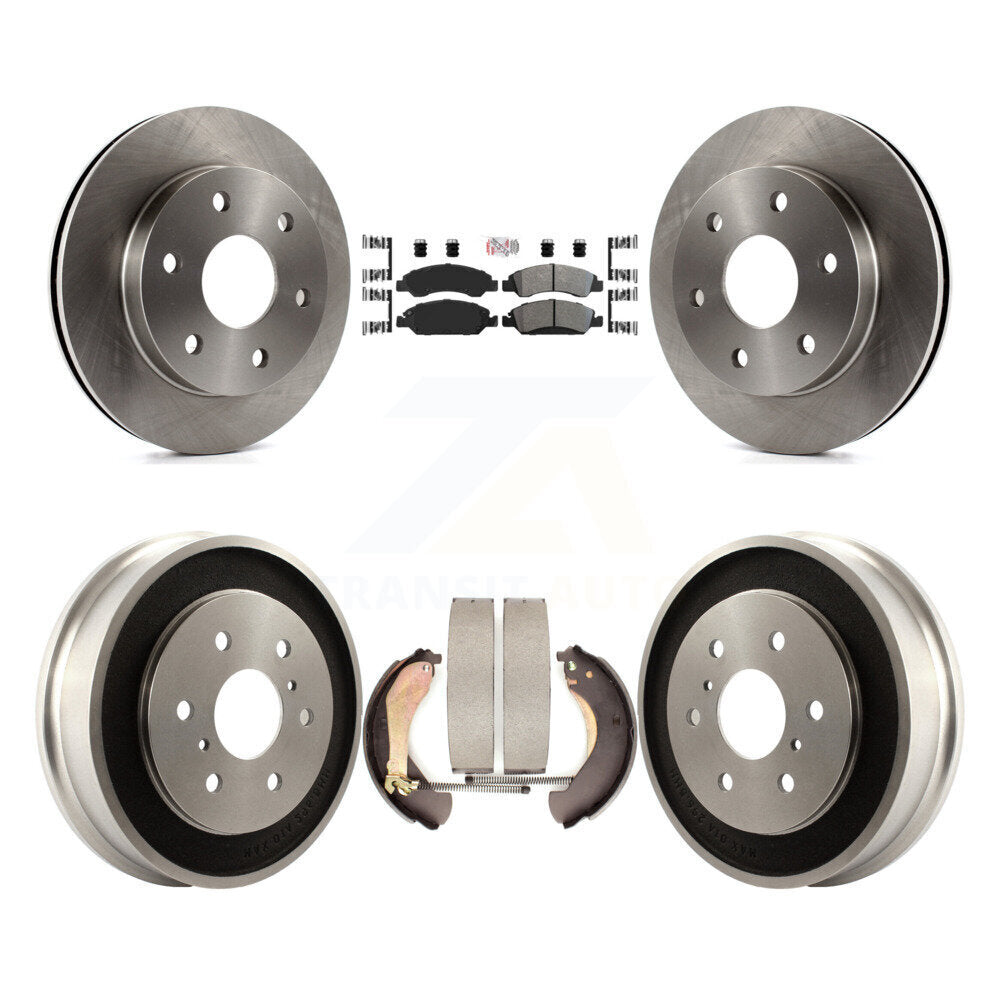 Front Rear Brake Rotor Semi-Metallic Pad Drum Kit For 07 GMC Sierra 1500 Disc rear brakes K8A-105193