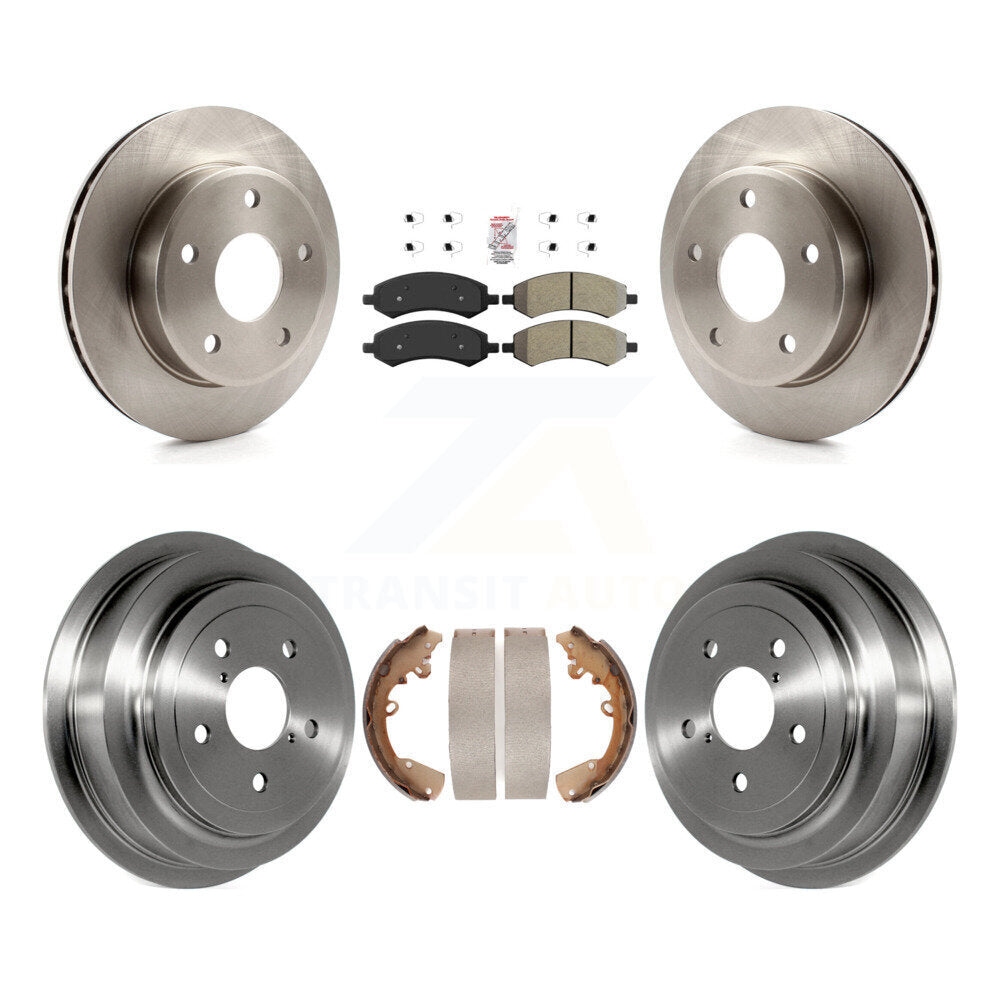 Front Rear Brake Rotors Semi-Metallic Pad Drum Kit For Dakota Dodge Ram Mitsubishi Raider K8A-105195