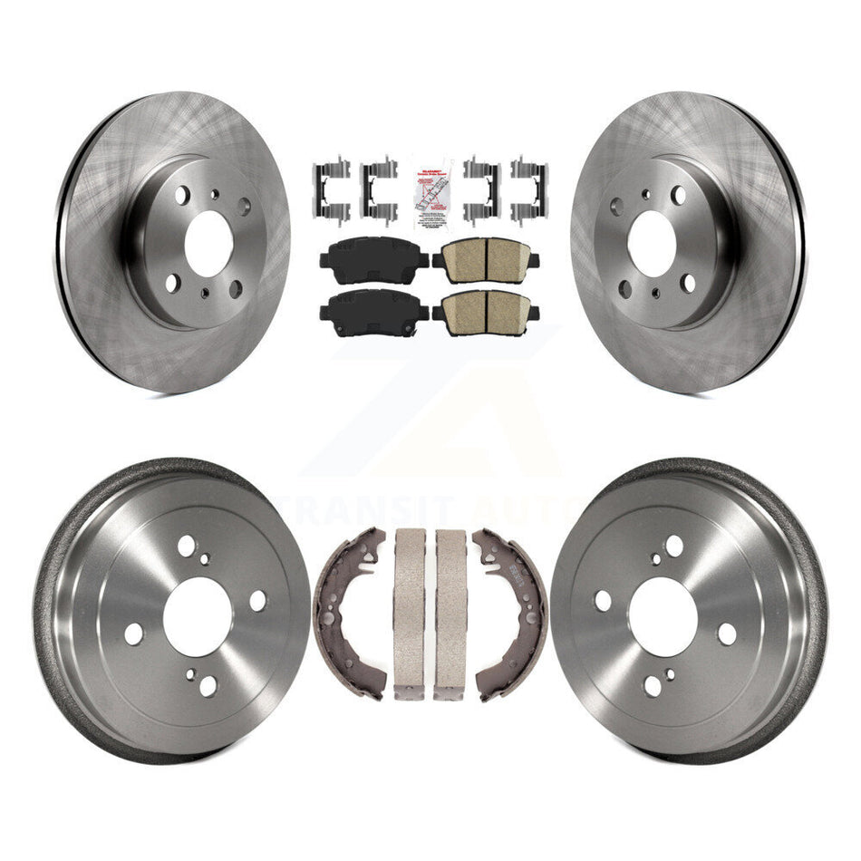 Front Rear Disc Brake Rotors Ceramic Pads And Drum Kit For 2001-2005 Toyota Echo K8A-105227