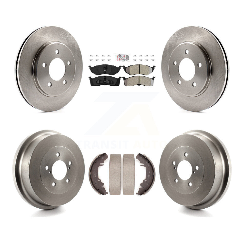 Front Rear Brake Rotor Semi-Metallic Pad Drum Kit For Dodge Caravan Grand Plymouth Town & K8A-105230