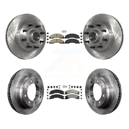 Front Ceramic Rear Semi-Metallic Pad Disc Brake Rotor Kit For Ford E-350 Super Duty E-250 K8A-105248