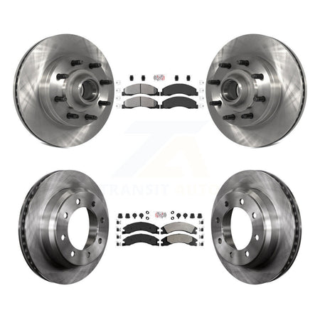 Front Rear Semi-Metallic Pad & Disc Brake Rotor Kit For Ford E-350 Super Duty E-250 E-150 K8A-105249