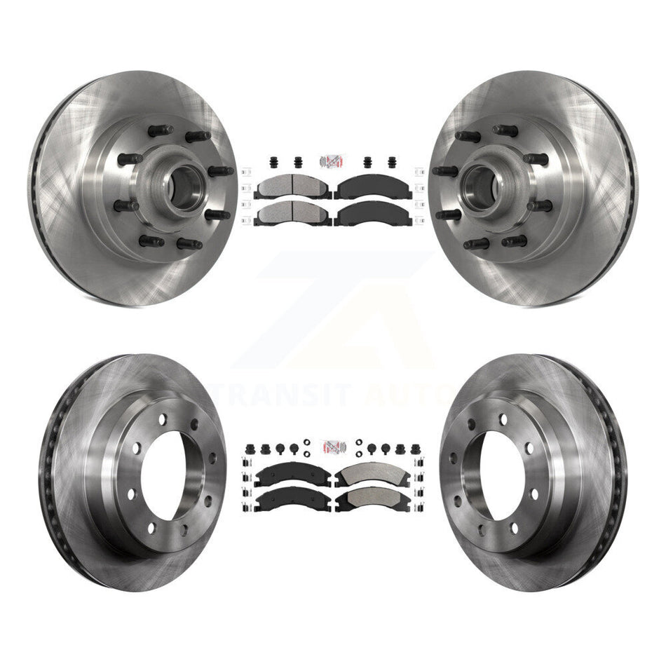Front Rear Semi-Metallic Pad & Disc Brake Rotor Kit For Ford E-350 Super Duty E-250 E-150 K8A-105249