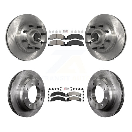 Front Rear Semi-Metallic Pad & Disc Brake Rotor Kit For Ford E-350 Super Duty E-250 E-150 K8A-105250
