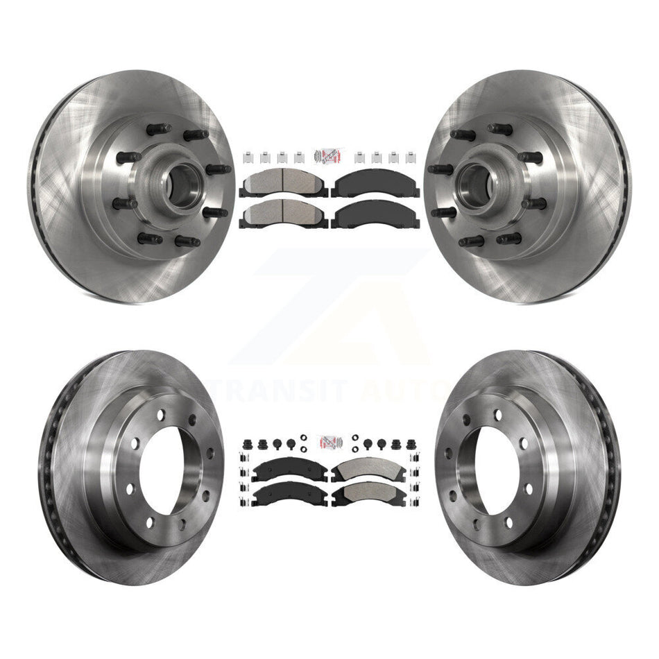 Front Rear Semi-Metallic Pad & Disc Brake Rotor Kit For Ford E-350 Super Duty E-250 E-150 K8A-105250