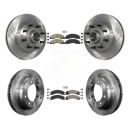 Front Ceramic Rear Semi-Metallic Pad Disc Brake Rotor Kit For Ford E-350 Super Duty E-250 K8A-105251