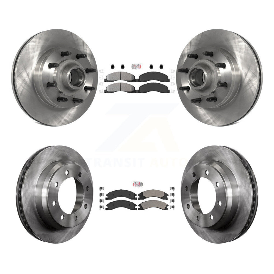 Front Rear Semi-Metallic Pad & Disc Brake Rotor Kit For Ford E-350 Super Duty E-250 E-150 K8A-105252