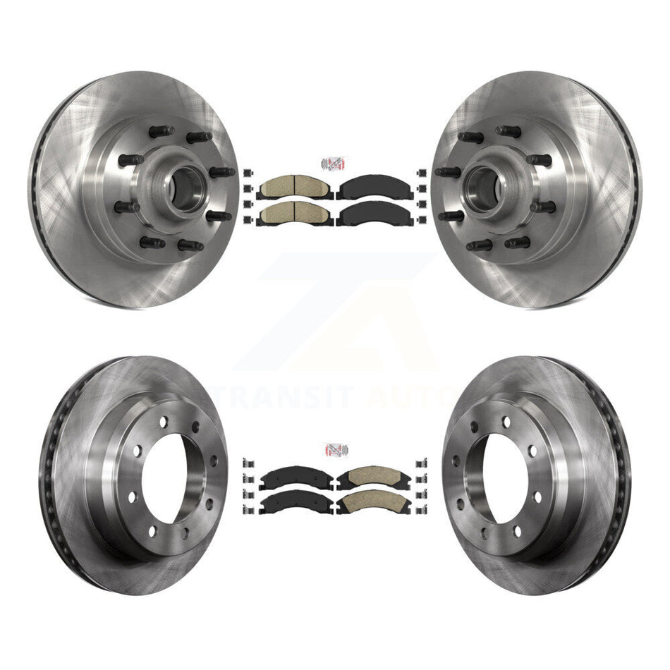 Front Rear Ceramic Pad & Brake Rotors Kit For Ford E-350 Super Duty E-250 E-150 Econoline K8A-105254