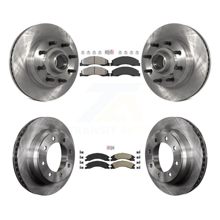 Front Semi-Metallic Rear Ceramic Pad Disc Brake Rotor Kit For Ford E-350 Super Duty E-250 K8A-105256