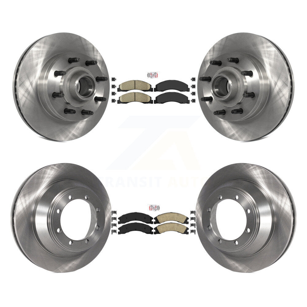 Front Rear Ceramic Pad Brake Rotors Kit For Ford E-450 Super Duty With Single Wheels K8A-105267