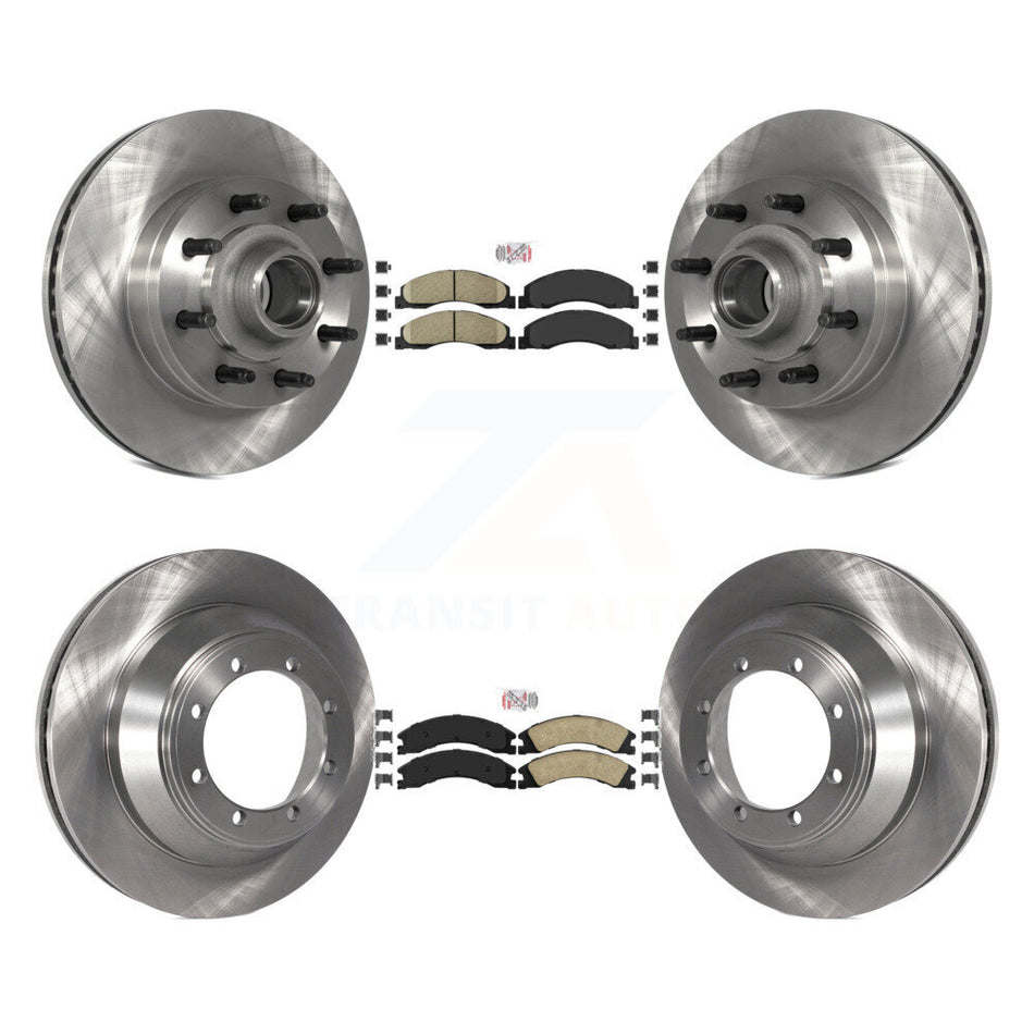 Front Rear Ceramic Pad Brake Rotors Kit For Ford E-450 Super Duty With Single Wheels K8A-105267